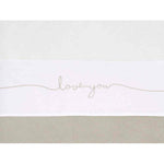 Jolie drap pour berceau 75x100 cm - Love You - Nougat