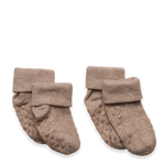 Minymo lot de 2 chaussettes bébé antidérapantes - sable