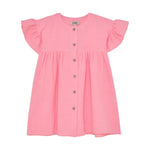 Huttelihut Robe en mousseline à manches courtes – robe légère pour enfant – rose