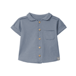 Polo en coton ajusté - Indigo
