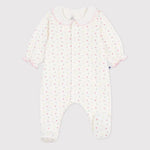 Pyjama bébé en tubique avec col fleuri
