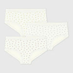 Petit Bateau | Lot de 3 culottes en coton taille haute à imprimé cœurs pour enfants