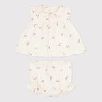 Petit Bateau | Ensemble bébé 2 pièces en coton, avec blouse et bloomer à imprimé fleuri