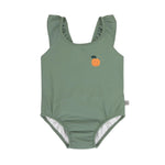 Lässig maillot de bain pour enfant avec couche intégrée - Orange, Vert