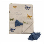 Bloomingville MINI couverture avion en coton recyclé