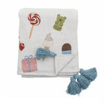 Bloomingville MINI Plaid à motif bonbons en coton recyclé