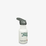 Klean Kanteen Kid Classic 355 ml - bouchon sport Flip Dino Skate blanc