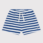 Petit Bateau Short enfant en coton à rayures - Bleu/Blanc
