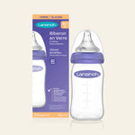 Bouteille en verre Lansinoh 160 ml et tétine NaturalWave
