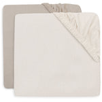 Jollein - Drap-housse parc/box en jersey 75x95cm - lot de 2 - Oatmeal/Sand