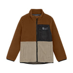 Colorkids veste polaire douce colorblock - marron