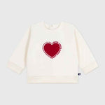 Sweat-shirt en coton à motif cœur