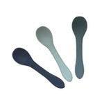 Mabebi Cuillères en silicone 3 pièces - bleu