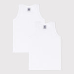 lot de 2 débardeurs blancs sans manches pour garçons Petit Bateau