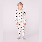 Pyjama enfant Petit Bateau en éponge de coton à imprimé cœurs - Bleu