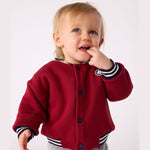 Veste style collège Petit Bateau - amarante/rouge