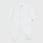 Petit Bateau Pyjama bébé en coton avec col - cœurs bleus