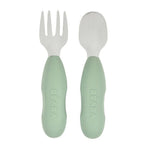 Béaba | Cuillère et fourchette inox - Vert sauge