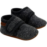 Chaussons en laine - gris foncé chiné -