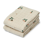 Liewood Langes Lewis 65x65cm - Mélange Pêche / Coquillage, lot de 2