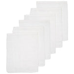 6 gants de toilette hydrophiles 20x17 cm - blanc