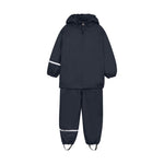 Combinaison de pluie imperméable pour enfants en plastique recyclé - bleu marine foncé