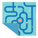 Quut - Serviette de jeu XL - 180x180cm - On The Road Blue