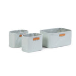 Lot de 3 paniers suspendus - 21x14x10 Cm + 14x10x10 Cm - gris clair