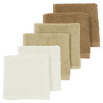 LINGETTES 30X30 CM LOT DE 6 EN ÉPONGE BLANC CASSÉ/SABLE/TOFFEE