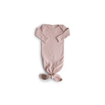 MUSHIE GRENOUILLÈRE CÔTELÉE NOUÉE POUR BÉBÉ - ROSE PÂLE