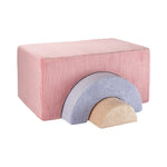 Coffret de jeu arc-en-ciel en mousse rose