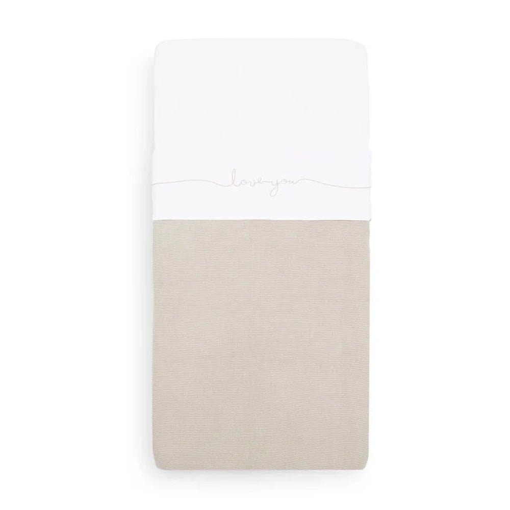 Drap pour berceau Jollein 75x100 cm - Love You - Nougat