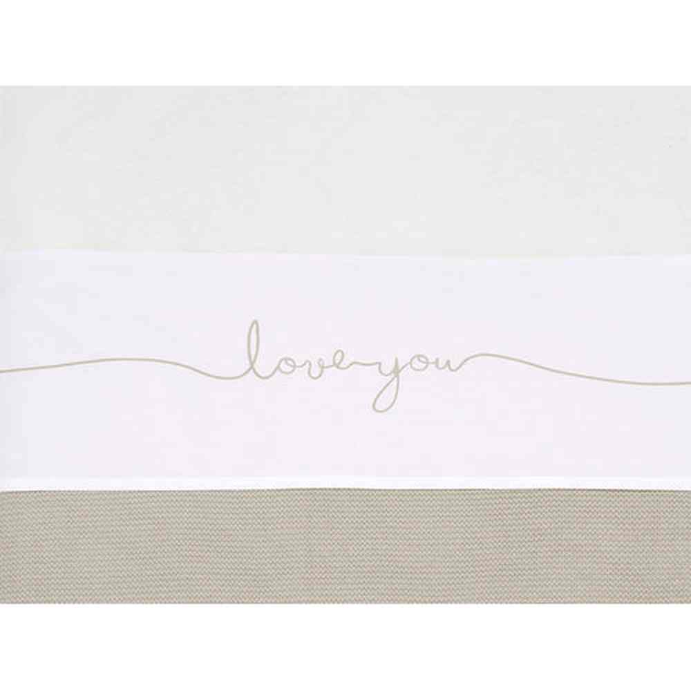 Jolie drap pour berceau 75x100 cm - Love You - Nougat