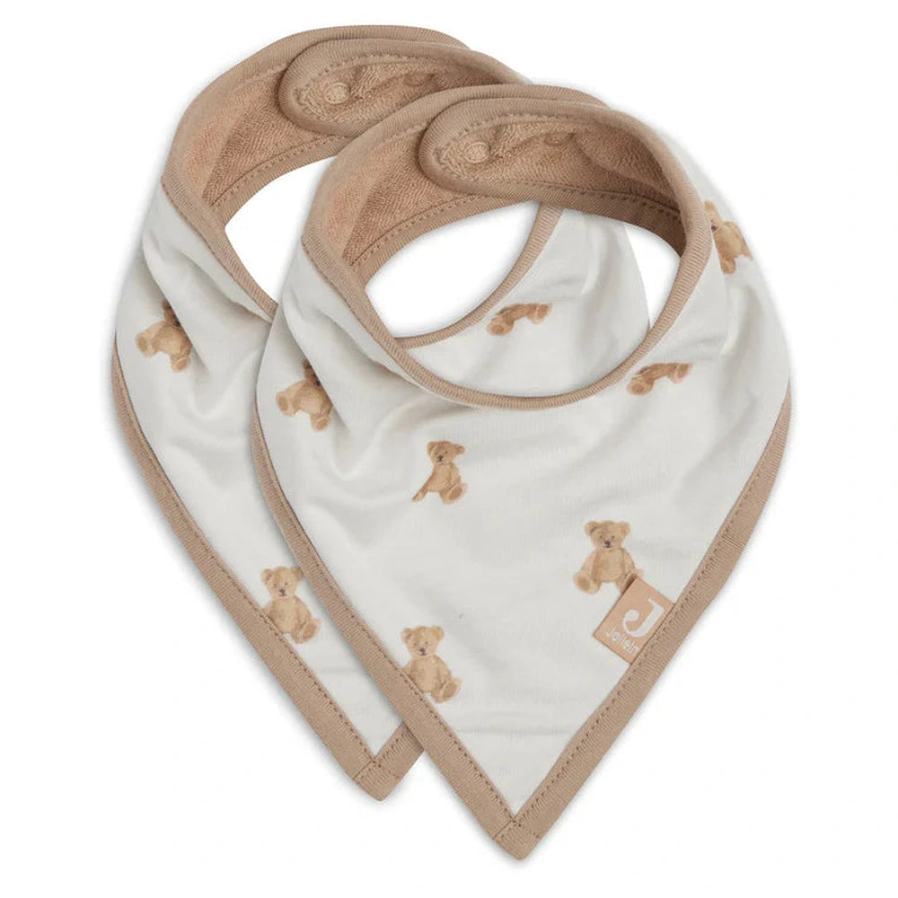 Jollein bavoir bandana - ourson - 2 pièces