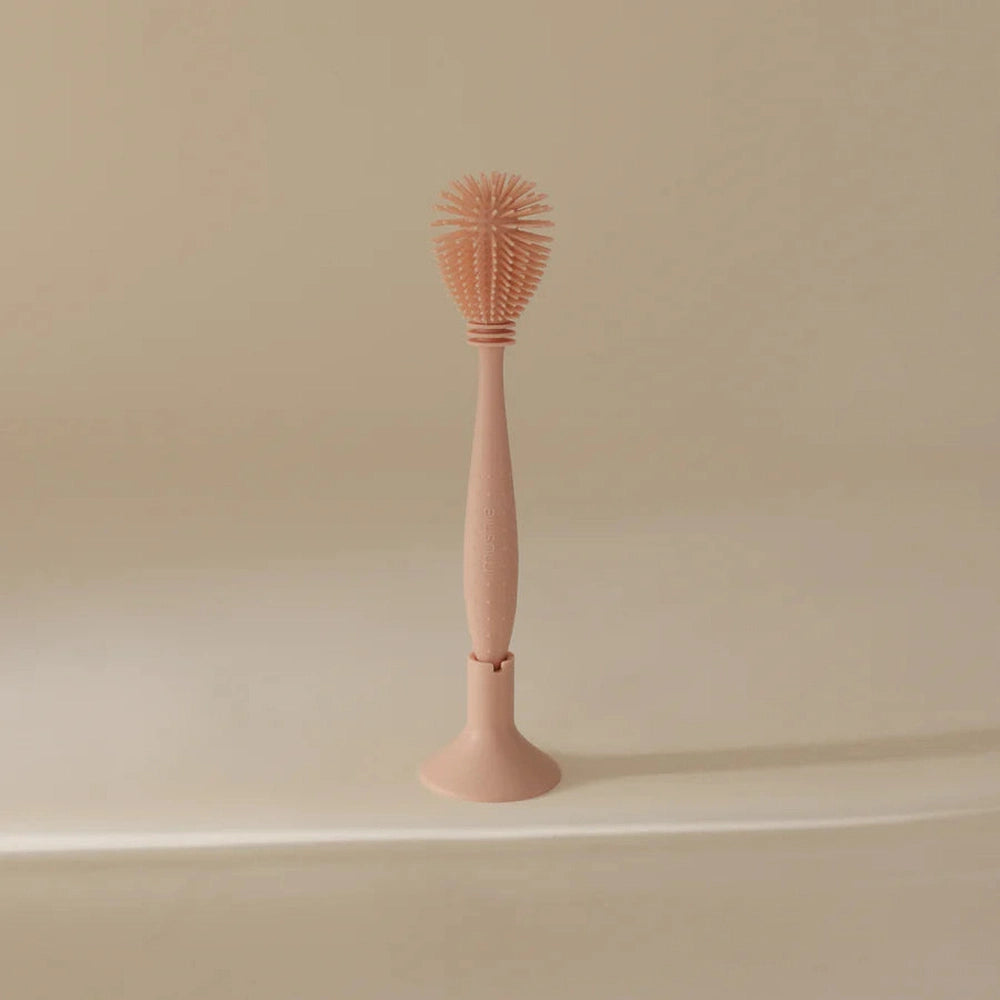 Mushie Brosse à biberon en silicone - Nettoyage des biberons - Blush