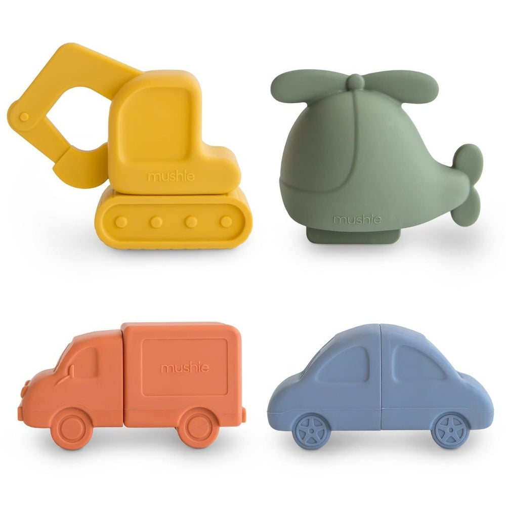 Mushie Lot de 4 jouets de bain | Véhicules