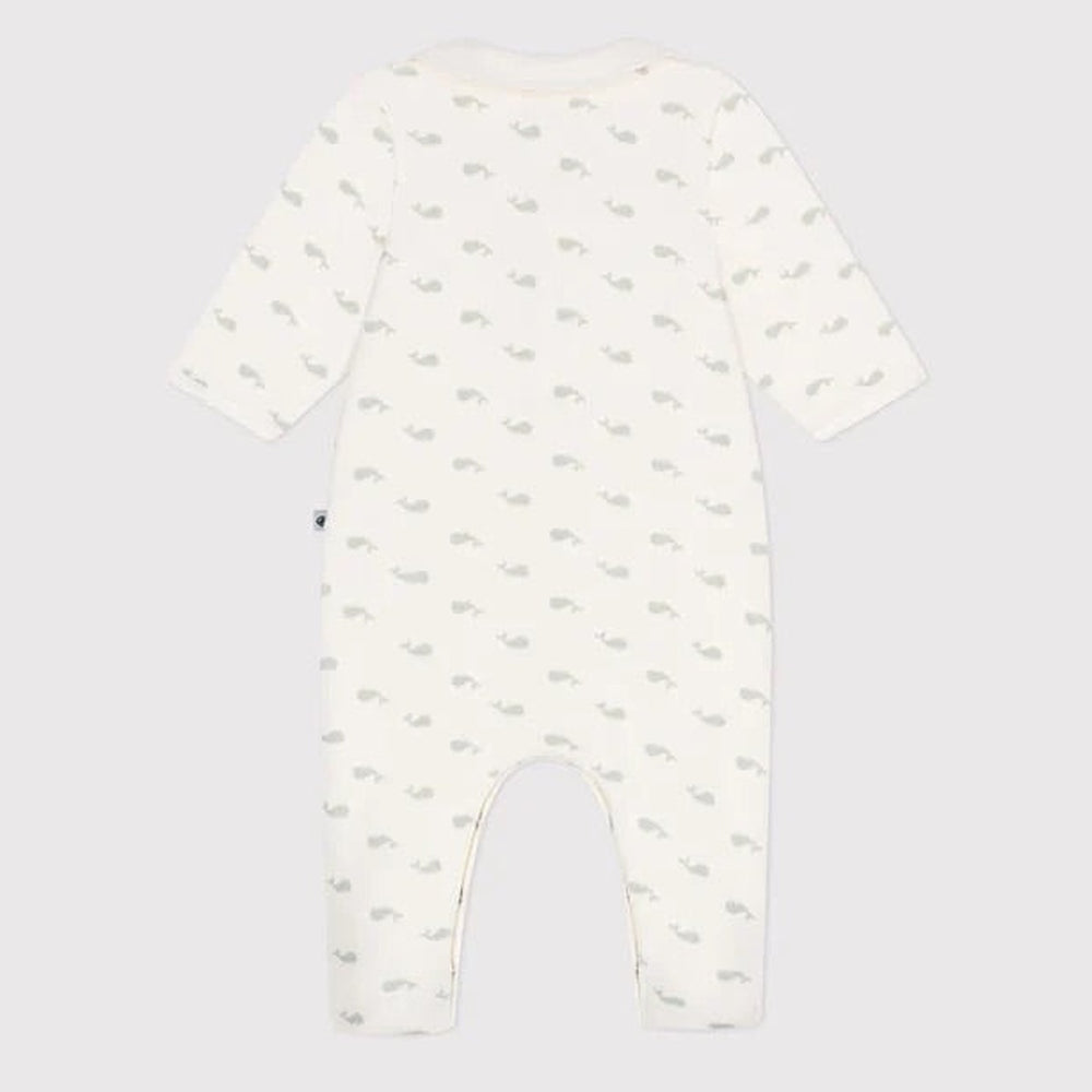 Petit Bateau | Pyjama bébé en velours - Marshmallow/Baleine