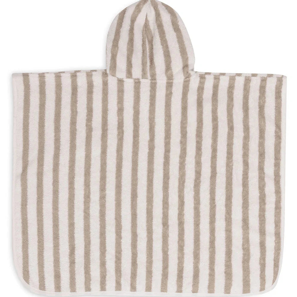 Jollein poncho de bain éponge rayée vert olive
