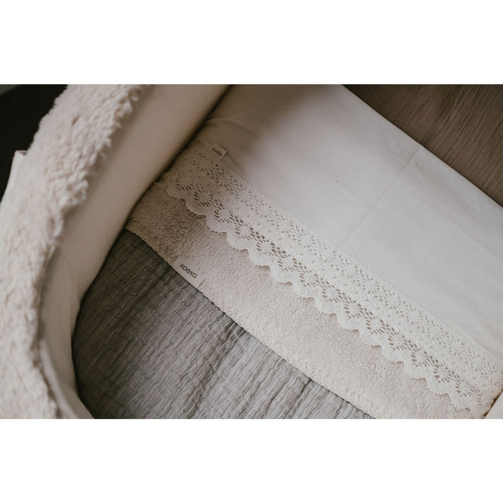 Koeka couverture de berceau Teddy Rivoli - Stone | petite couverture de berceau 100x75 cm