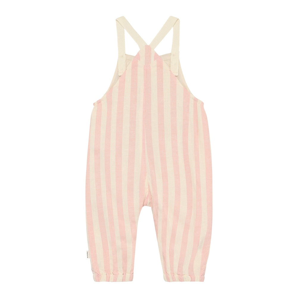 Minymo salopette rayée argent rose