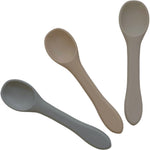 Mabebi Cuillères en silicone 3 pièces - Marron clair