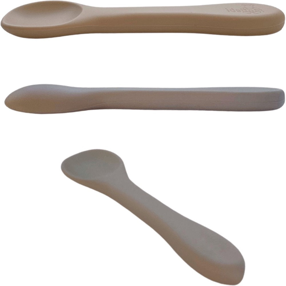 Mabebi Cuillères en silicone, 3 pièces - Marron clair