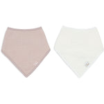 Jollein bavoir bandana - rose sauvage/avoine, lot de 2