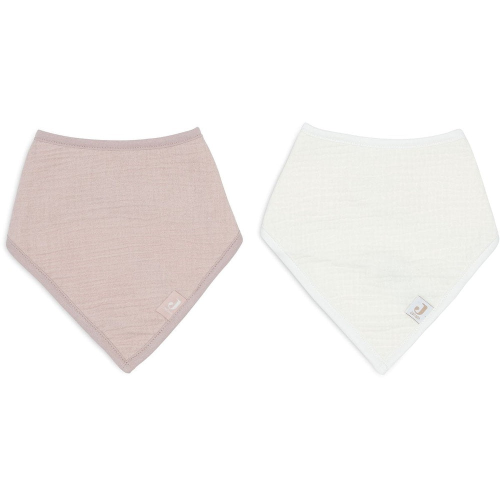 Jollein bavoir bandana - rose sauvage/avoine, lot de 2