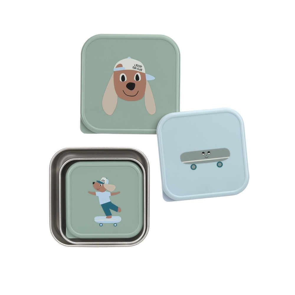 Lässig Boîte à snack inoxydable, lot de 3 - Tiny Team Chien