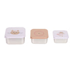 Lässig Lot de 3 boîtes à goûter en acier inoxydable - Tiny Team Chat
