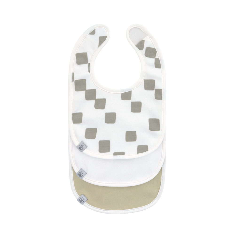 Lot de 3 bavoirs Newborn - Happy Fruits, kaki clair