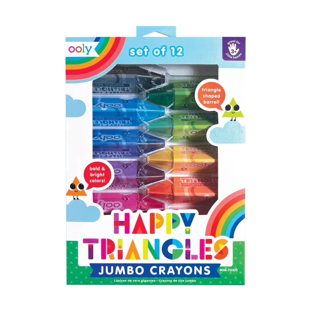 Ooly Craies triangulaires jumbo joyeuses | Lot de 12