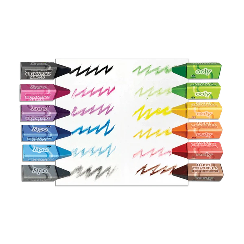Ooly Craies triangulaires jumbo joyeuses | Lot de 12