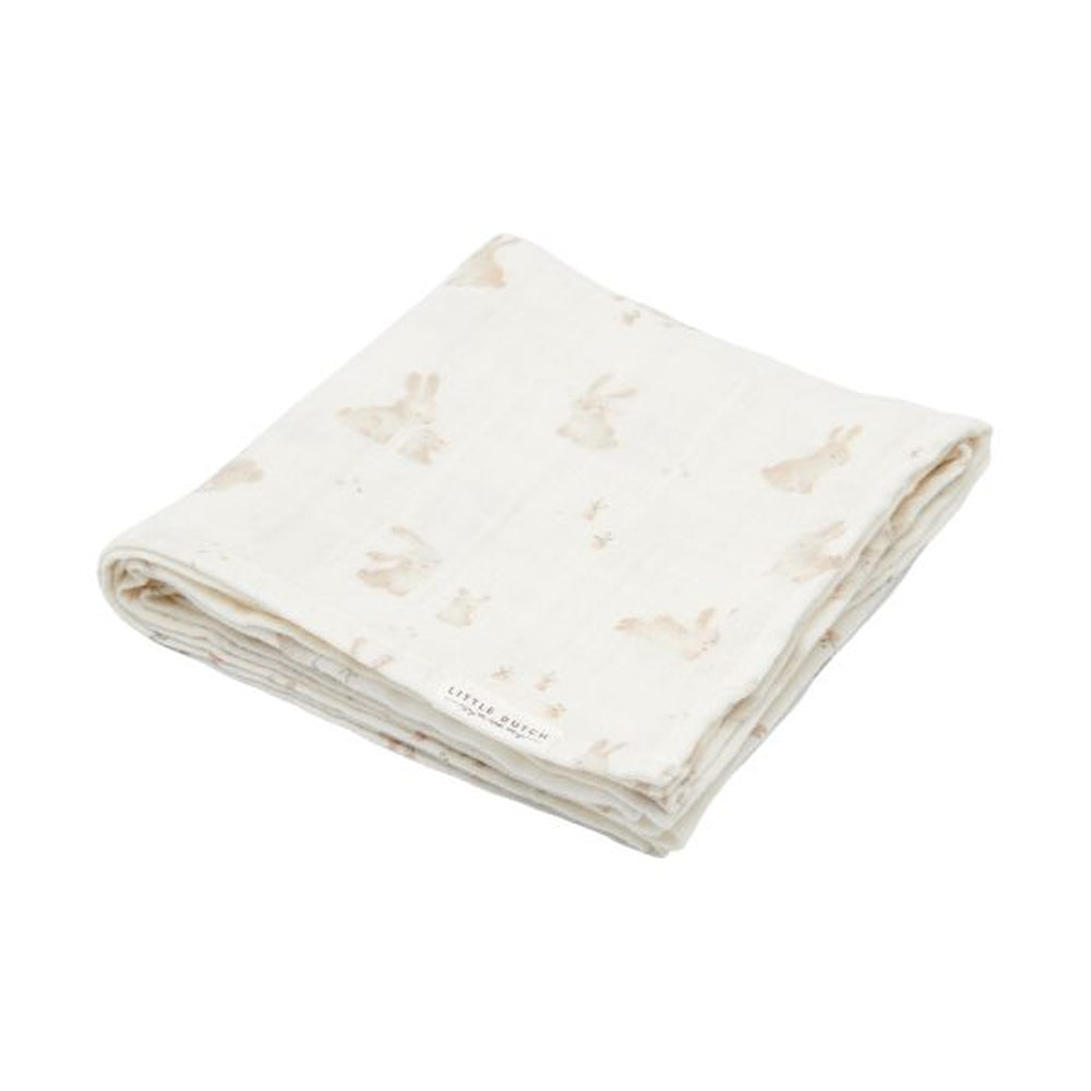Little Dutch lange en mousseline / lange tétra 70x70 cm - Baby Bunny / Beige